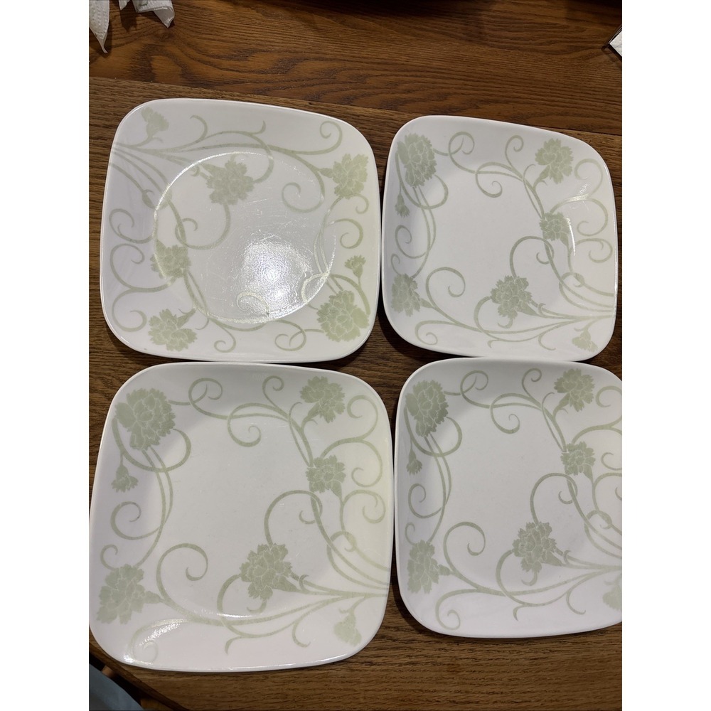 4 VTG Corelle ELOQUENCE Salad-Luncheon Plates 8.75" (A)